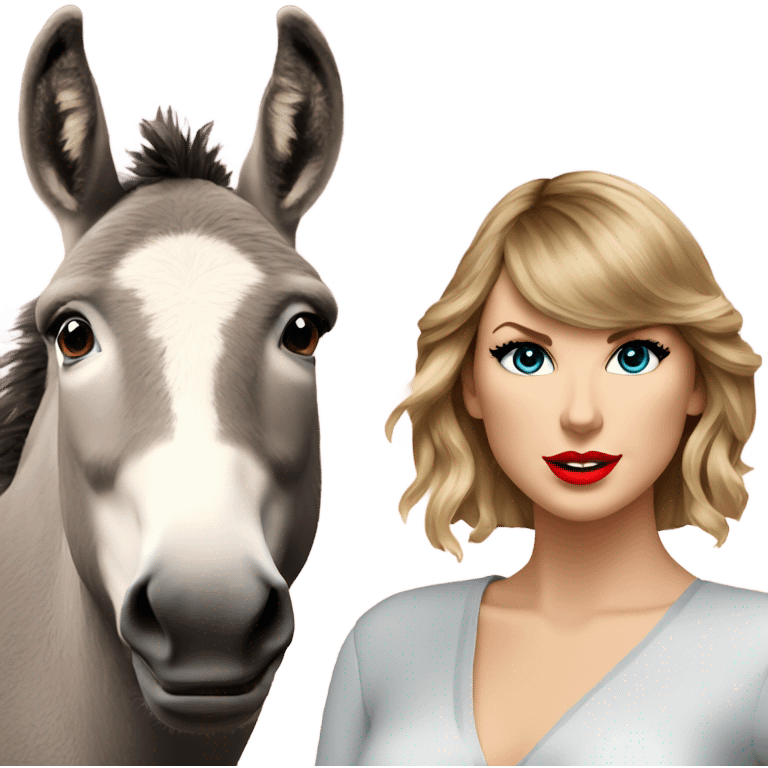 Taylor Swift and a donkey emoji