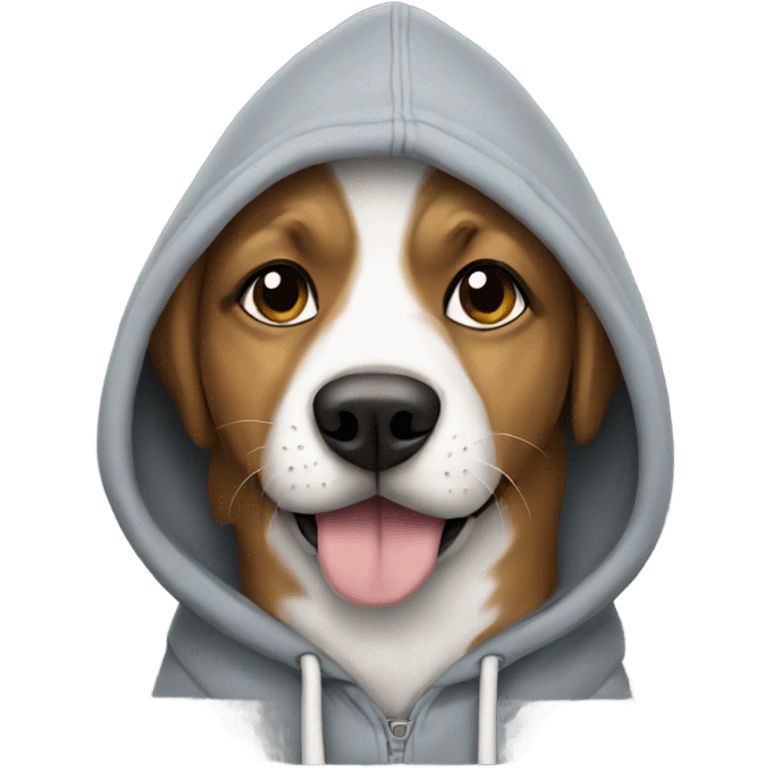 Hoodie wearing a dog emoji