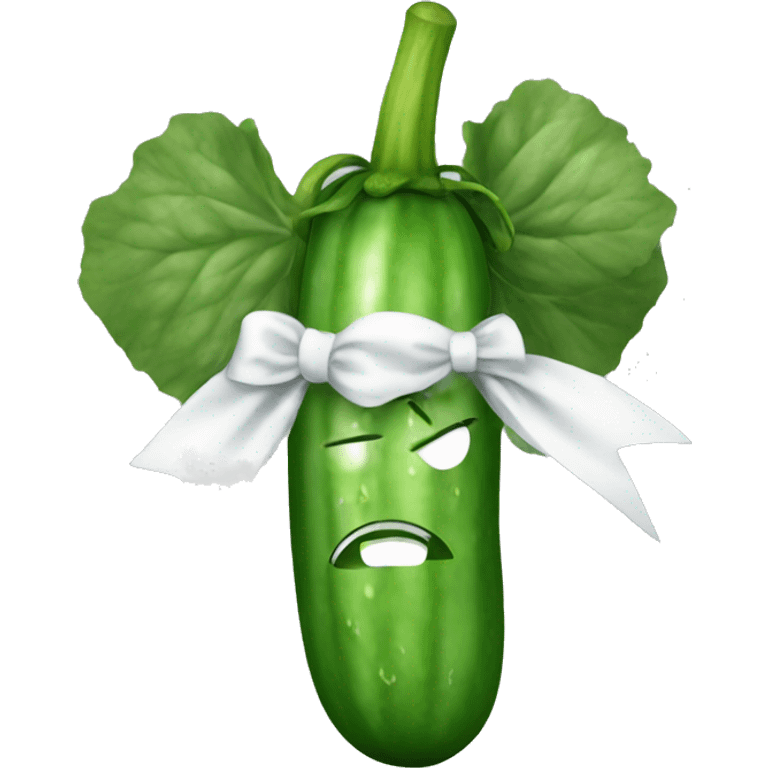 Cucumber with bow around it  emoji