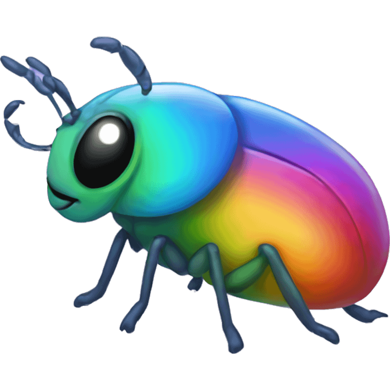 Rainbow Kawaii bug  emoji