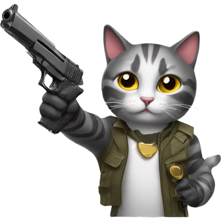 Cat with a gun emoji