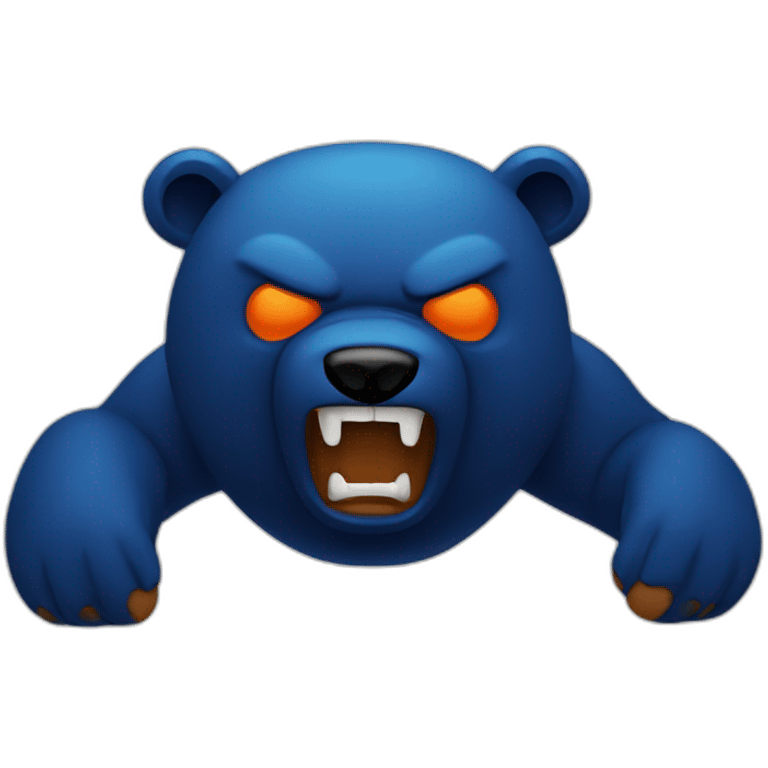 Dark blue orange bear angry body emoji