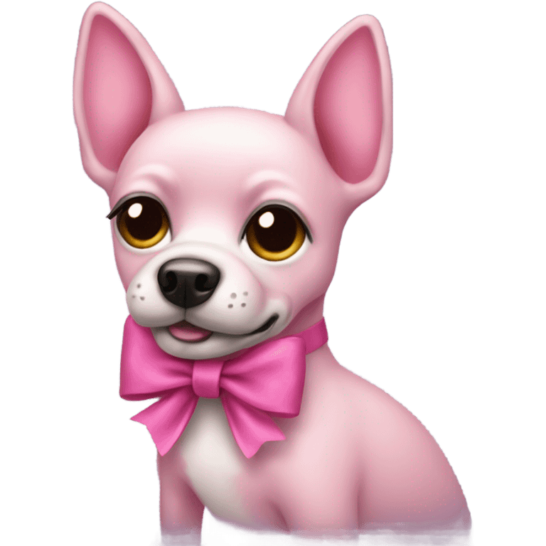 create a pink dog with a bow and lashes  emoji