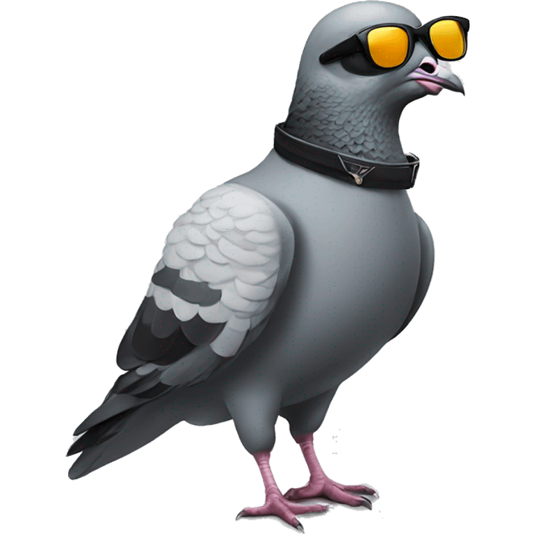 Cool pigeon with sunglasses and cigarret emoji