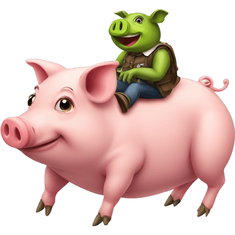 Pig riding a frog  emoji