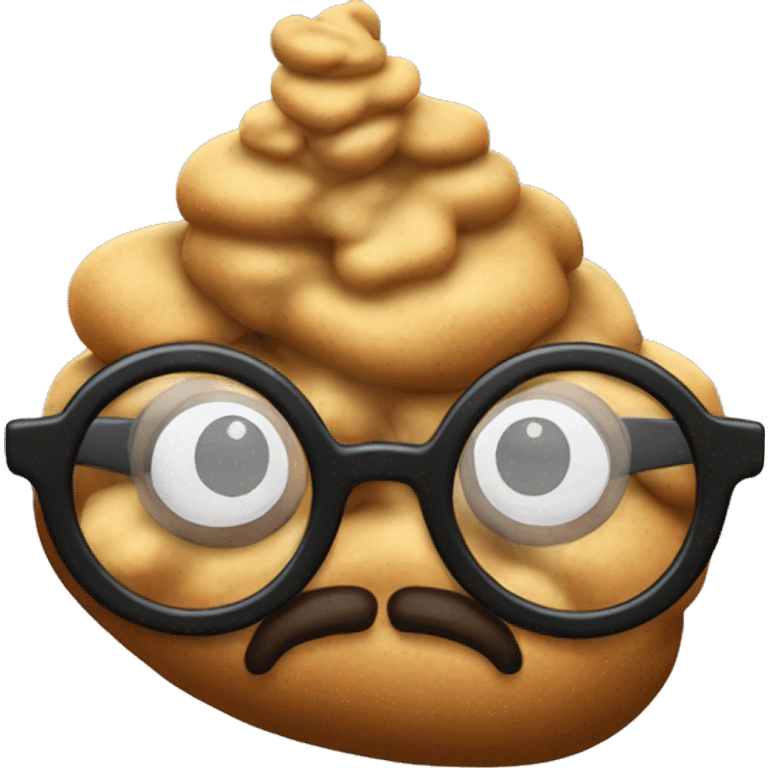 Pile of poop with horn-rim glasses  emoji