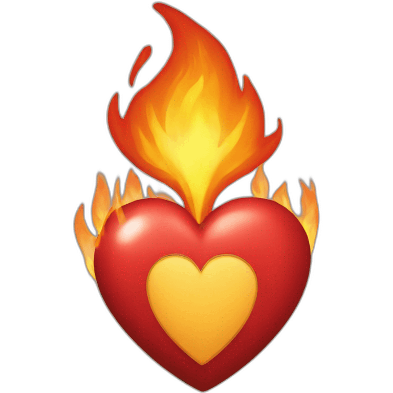 Coeur en flamme emoji