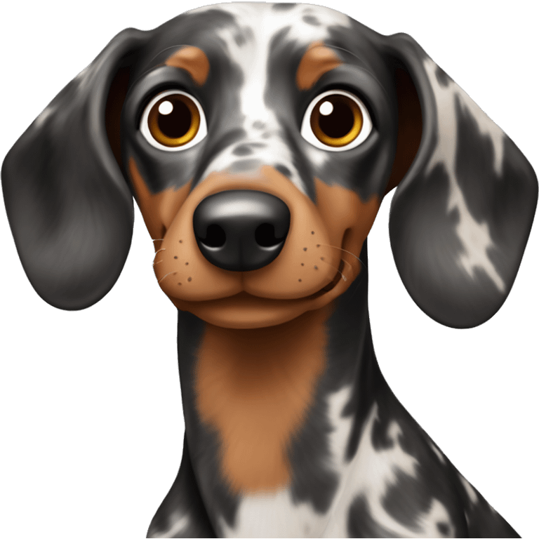 Black,brown, gray Merle long Dachshund emoji