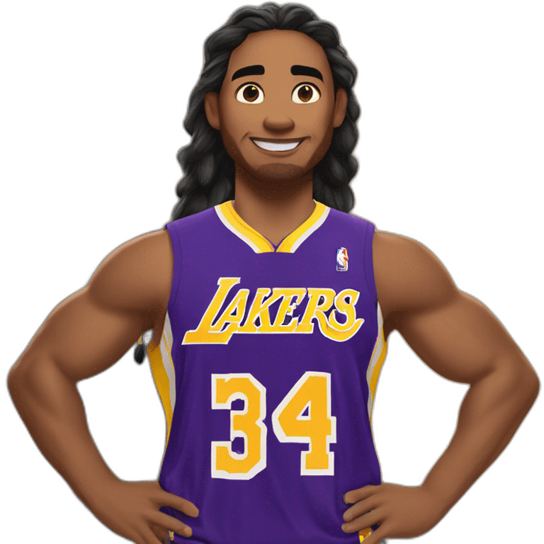 moana wearing lakers jerssey emoji