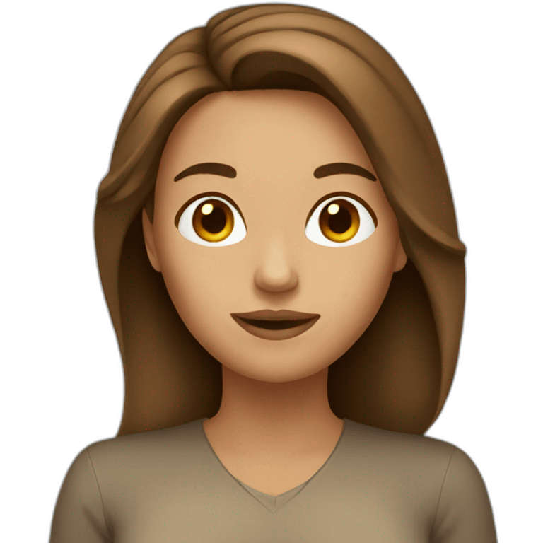 women, brown hair , tan emoji