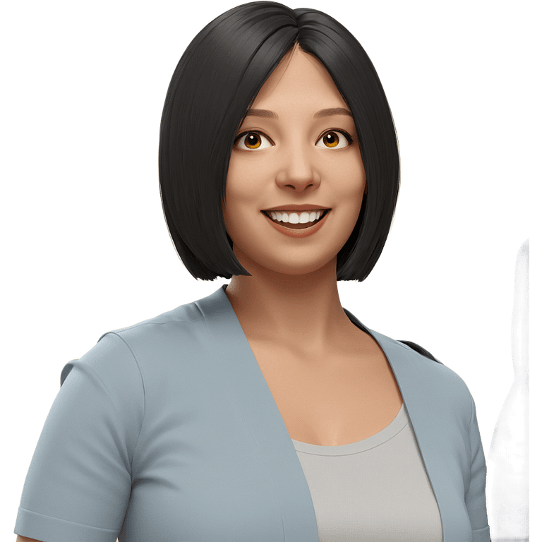 smiling girl with short hair emoji