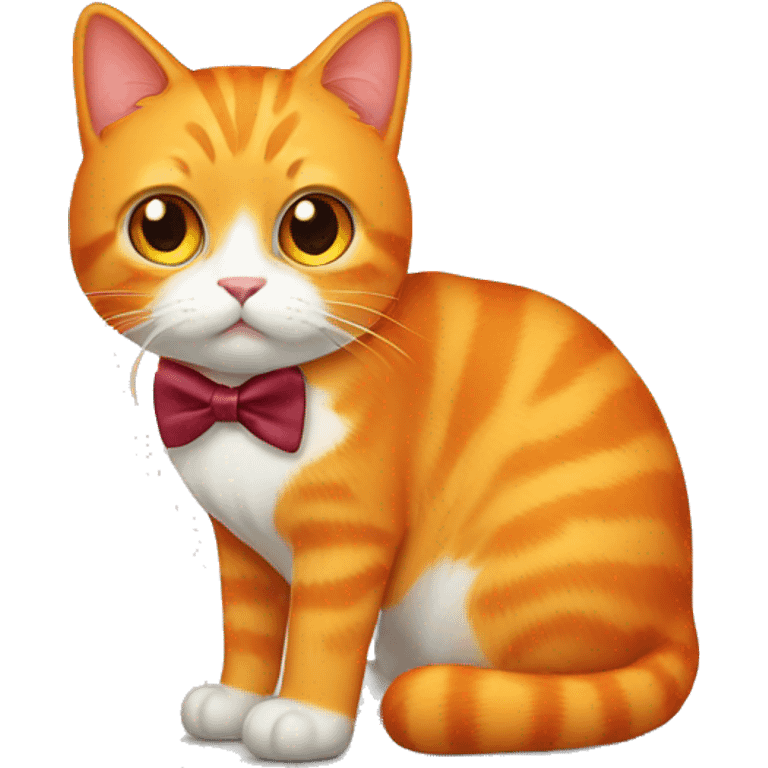 Orange cat with a bowtie emoji