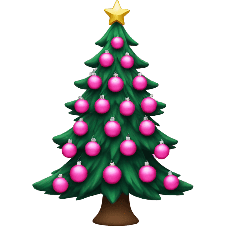 Christmas tree with pink ornaments emoji