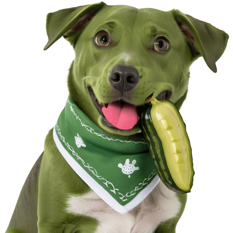 Dog with a pickle emoji