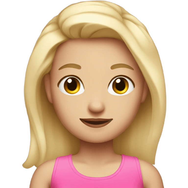 Blonde girl with pink strappleds top emoji