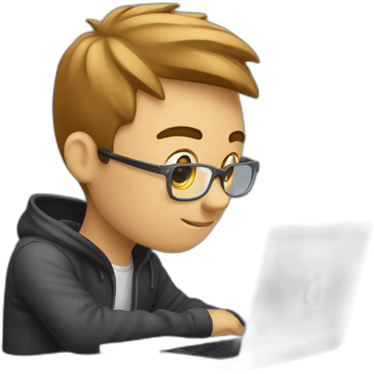 Handsome-programmer-boy-working-with-macbook emoji