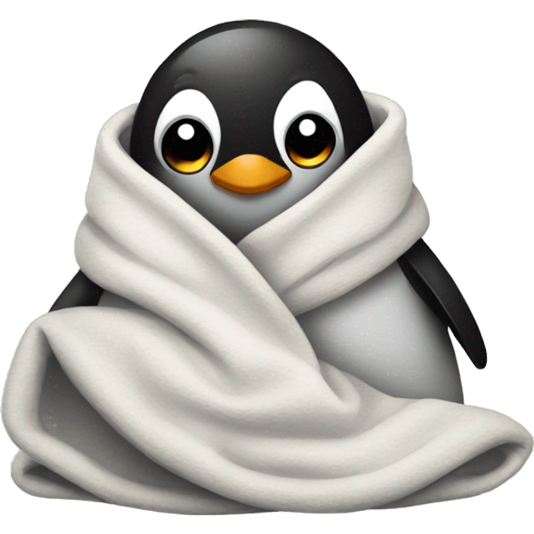 penguin in a blanket emoji