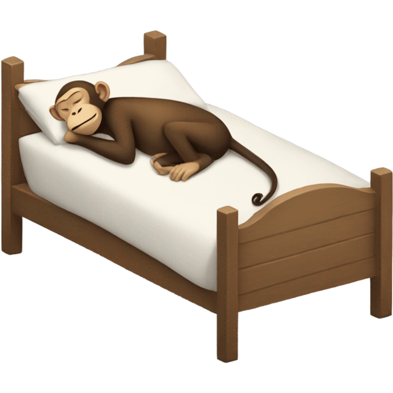 Monkey asleep in bed emoji