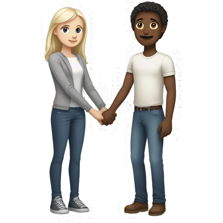 White skinned guy holding white skinned girl’s hand emoji