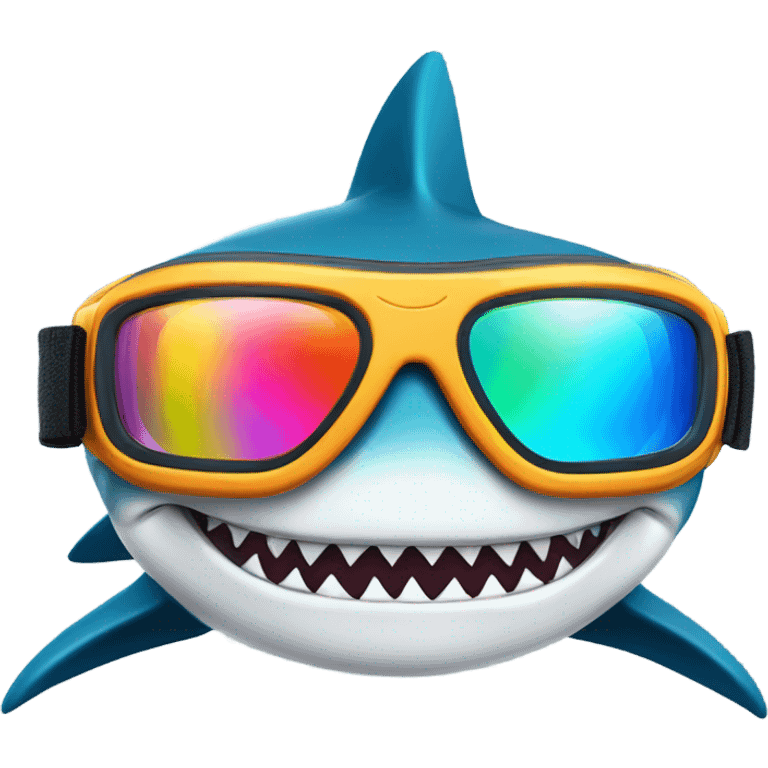 Shark with scuba goggles emoji