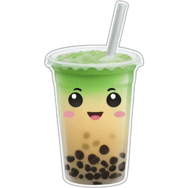 Macha bubble tea emoji