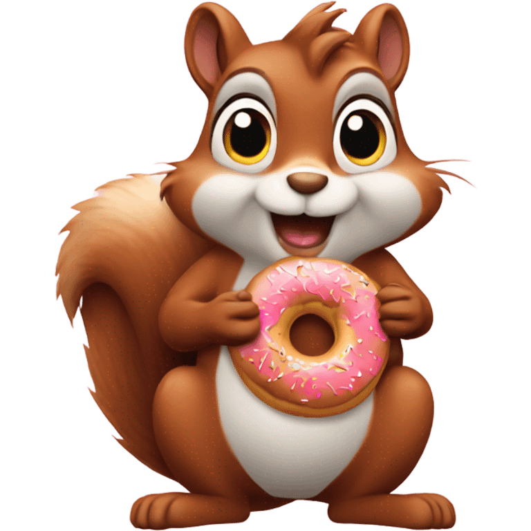 Squirrel with doughnut emoji