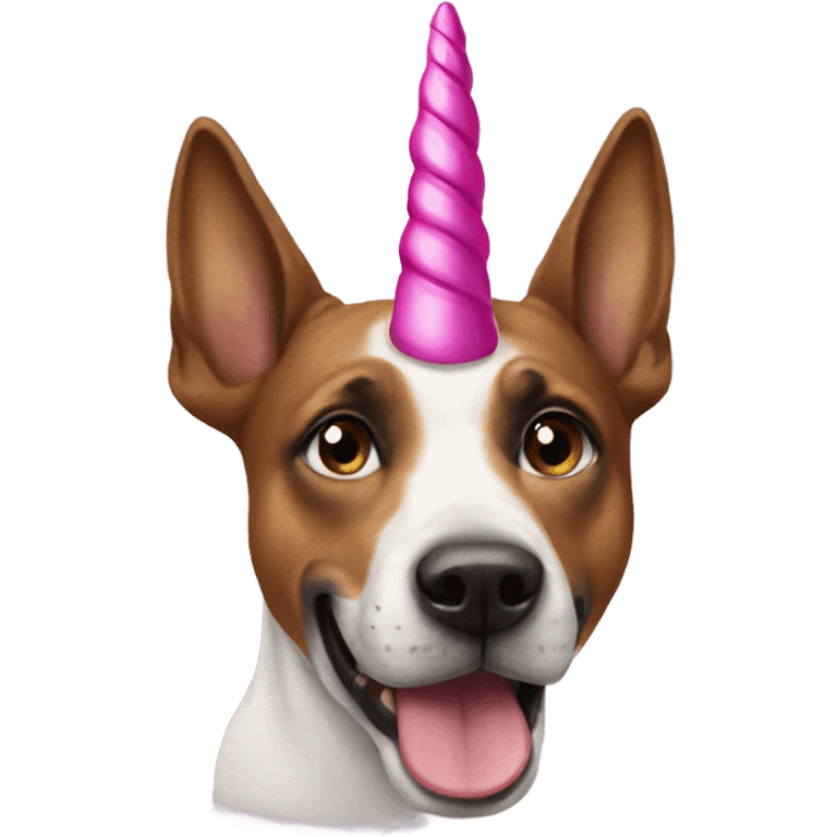 Dog with a unicorn horn emoji