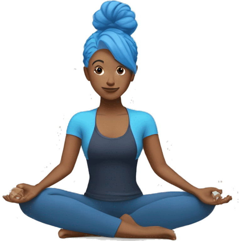 yoga instructor with blue hair emoji