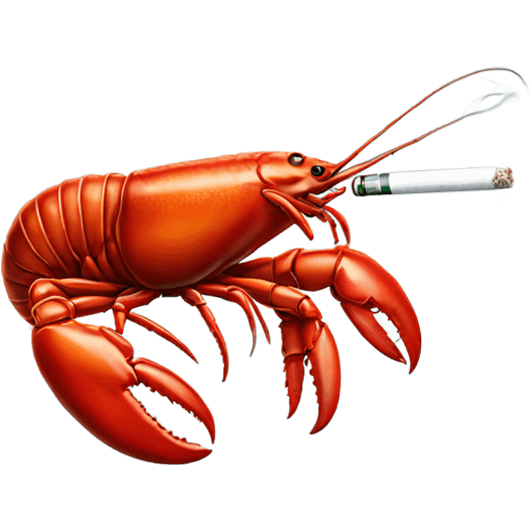 Lobster smoking cigarette emoji