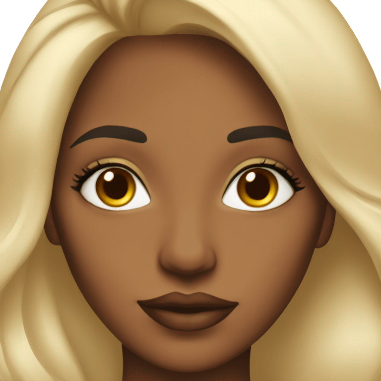 Beautiful brown skin woman with nice lips,long lashes and long blonde hair emoji