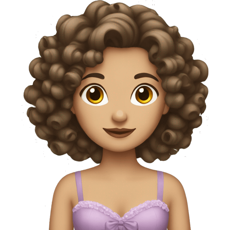 Brunette princess with curls  emoji