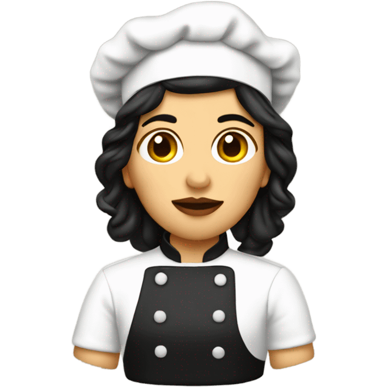 Che's kiss from a female chef emoji