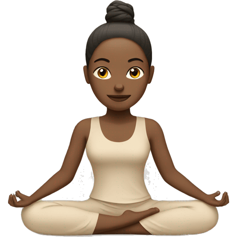 yoga in beige dress emoji