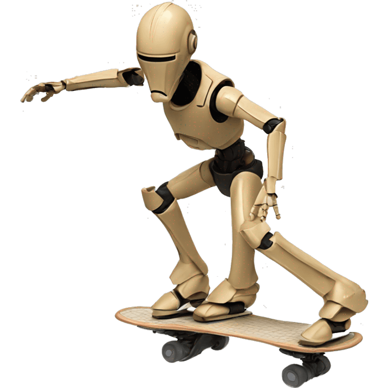 Battle droid doing a kickflip emoji