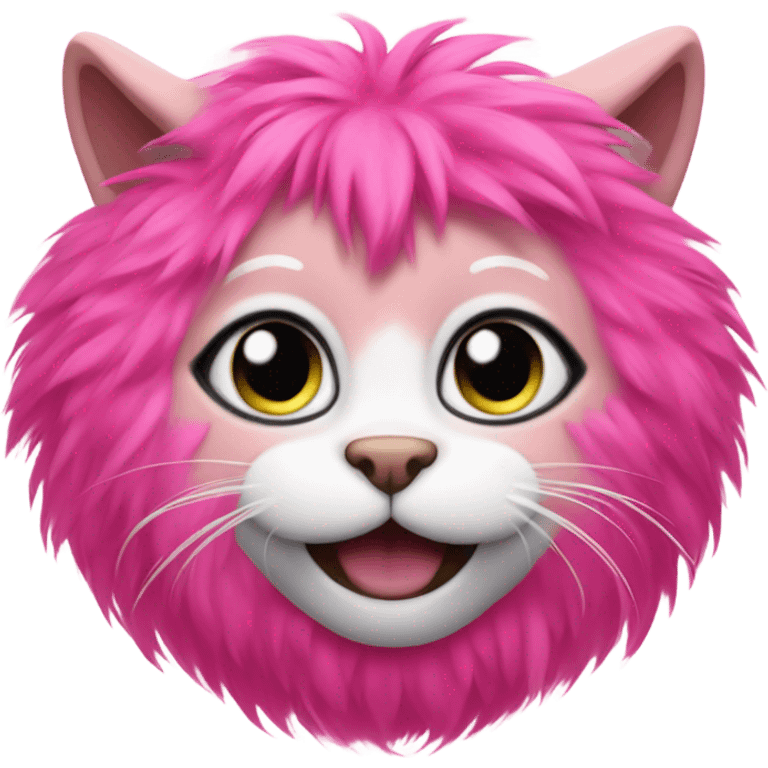 Pink mad cat emoji