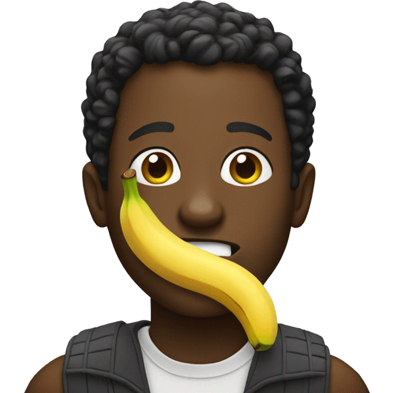 black guy eating a banana emoji