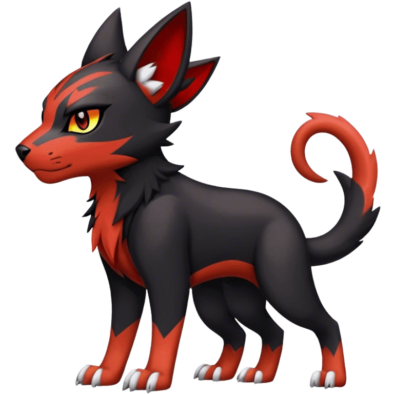 Cool edgy torracat-houndour-Digimon, full body emoji