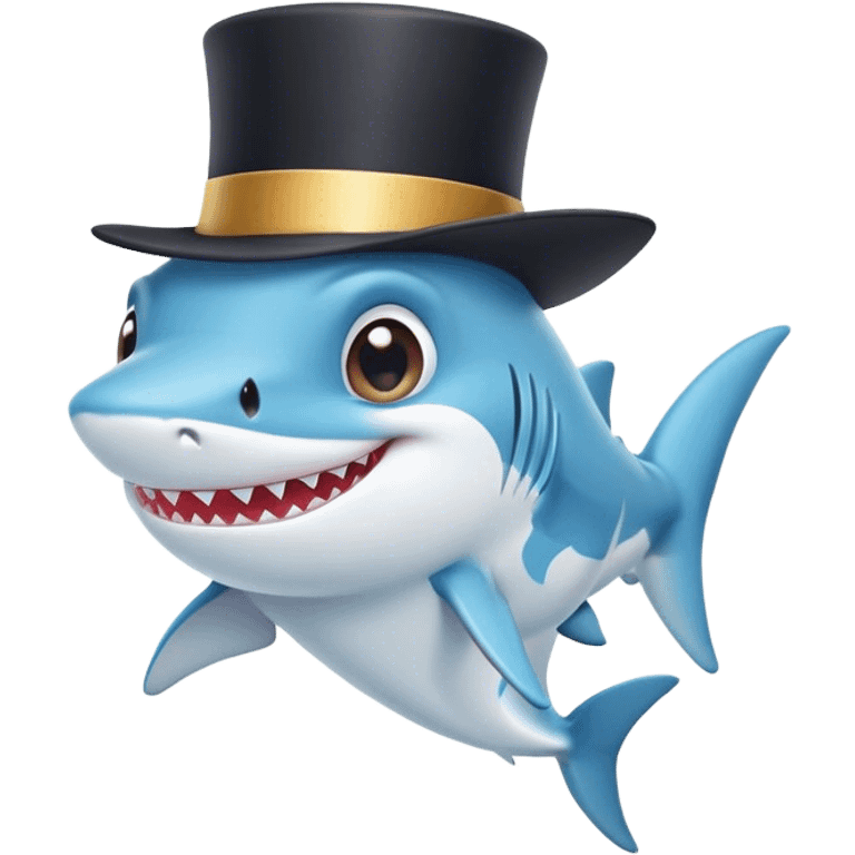 baby Shark with a top hat emoji