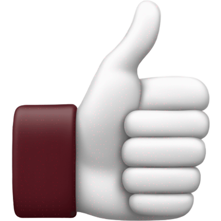 Maroon and white hand with thumb up emoji