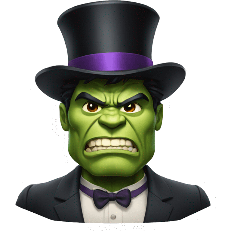 Hulk with a top hat emoji