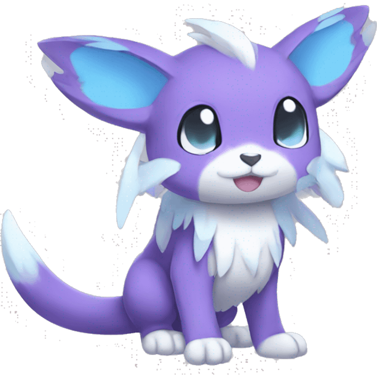 Cute cool purple white blue animal hybrid Fakemon full body emoji