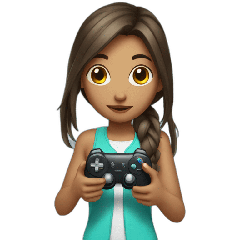 Gamer girl holding game controller emoji