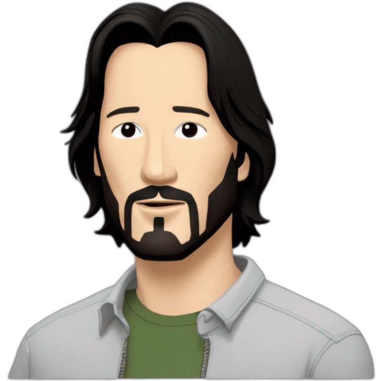 keanu-reeves cartoon wearing shirt emoji