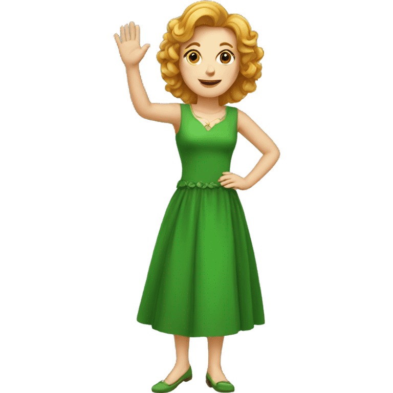 irish woman in dress waving emoji