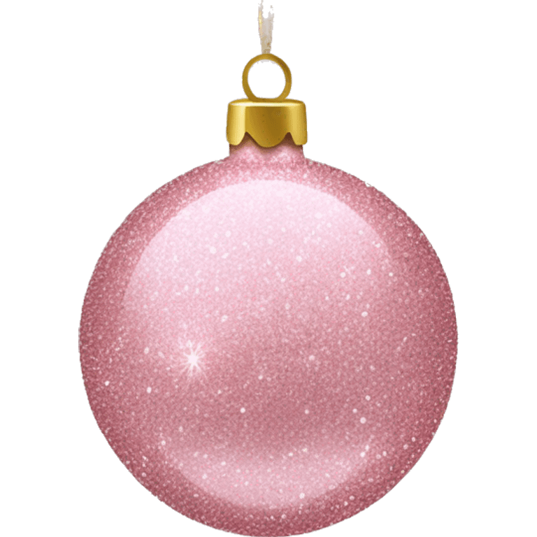 Light Pink glitter Christmas bauble emoji