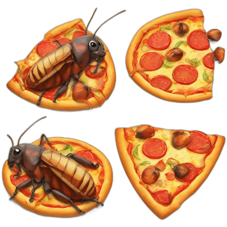 cockroaches eating pizza emoji