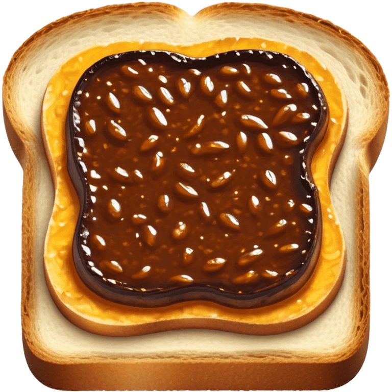 Cinematic Realistic Vegemite on Toast Dish Emoji, depicted with a generous spread of savory Vegemite on perfectly toasted bread, rendered with vibrant textures and warm lighting that captures its uniquely Australian flavor. emoji