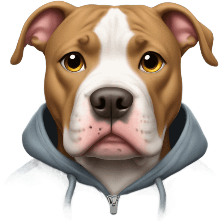 Pitbull wearing hoodie emoji