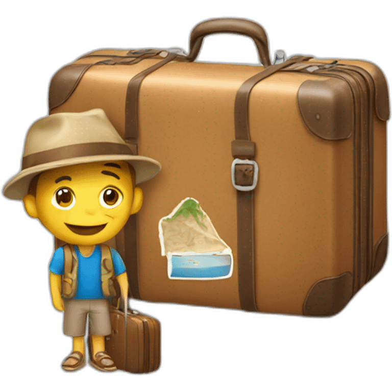 tourist with suitcase emoji