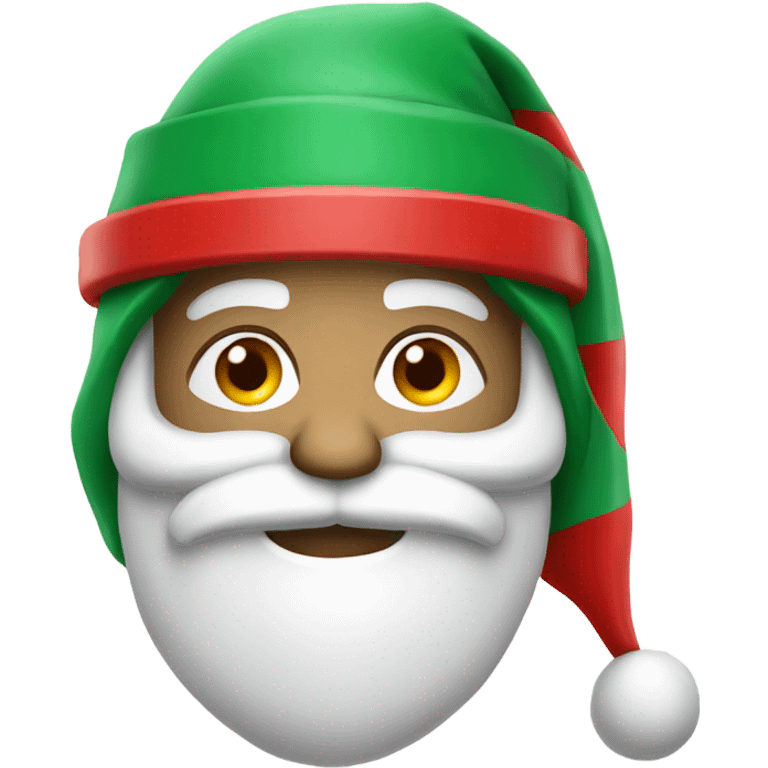 white spartan male wearing red santa hat emoji